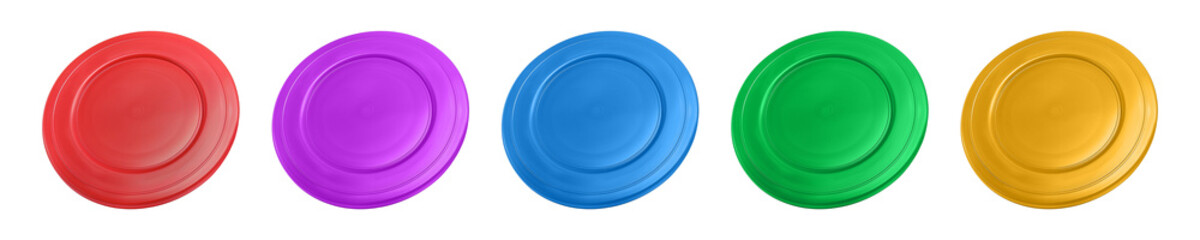 Collection set of Frisbee isolated on transparent or white background, png