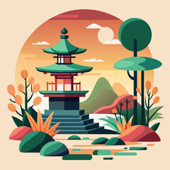 Fototapeta premium Zen Garden Serenity Find peace in the midst of chaos with a minimalist Japanese garden-inspired design