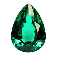 Pear-Shaped Emerald Gemstone PNG, Transparent Image without background, Concept of luxury, elegance and fine jewelry
