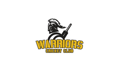 Warriors yellow cricket club Sport Logo Template Design
