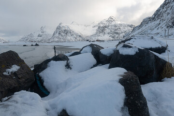 Fototapeta na wymiar Lofoten in the winter