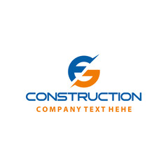 Fototapeta na wymiar Construction logo design new unique vector art icon eps and graphic for your business or company 