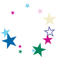 Object fountain organized from random sparcle star pictographs as fireworks.