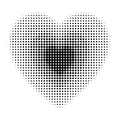 Halftone dots texture, heart halftone 