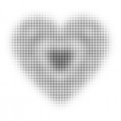 Halftone dots texture, heart halftone 