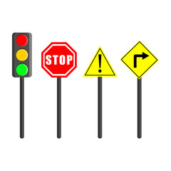 Traffic signs vector collection. Ready to use. Traffic symbol set.