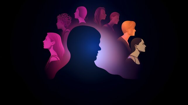 International Women's day silhouette image