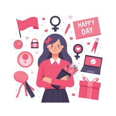 March 8, women, international women's day illustration 