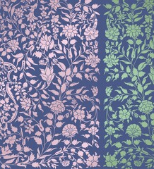wedding card design, traditional paisley floral pattern , royal India	