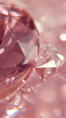 Shiny macro pink diamond background, sparkle, expensive reflection
