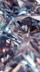 Shiny macro white diamond background, sparkle, expensive reflection