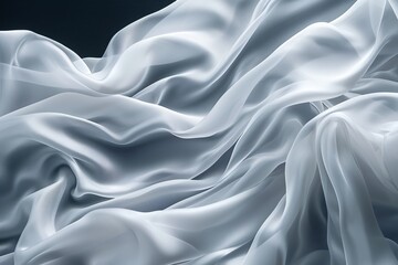 Close up texture of Flowy white fabric - obrazy, fototapety, plakaty