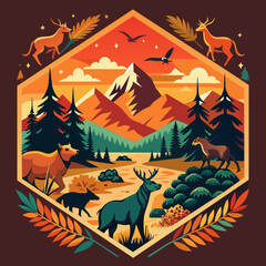 Tshirt sticker for Wild and Free Channel your inner adventurer with a design featuring majestic wildlife roaming freely in nature