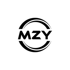 MZY letter logo design with white background in illustrator, vector logo modern alphabet font overlap style. calligraphy designs for logo, Poster, Invitation, etc.