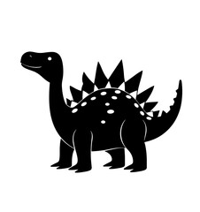Fototapeta premium Silhouette of a Stegosaurus dinosaur, black silhouette on white background, editable svg, generated with AI