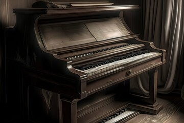old piano, musical instrument, music