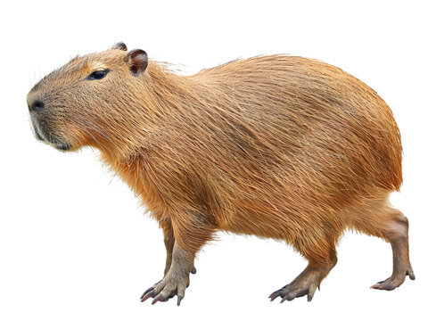 Capybara isolated on white background.

