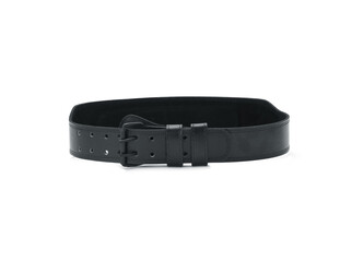 black leather Weight lifting Belt isolated 