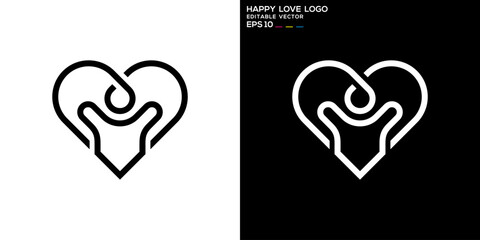 Vector template of love people logo, romantic, affection, health care, EPS 10.