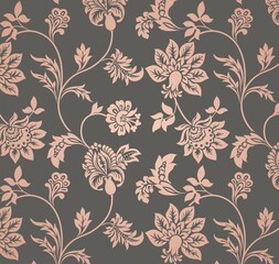 Fototapeta premium Colorful wedding card design, paisley floral pattern , India 