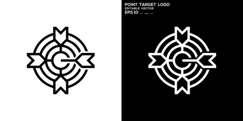 Vector template of target logo, points, goal, EPS 10.