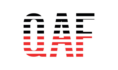 QAF three initial letter iconic line negative space minimal logo design vector template. monogram, abstract, wordmark, business, typography, minimalist, brand, company, flat, modern, unique, simple