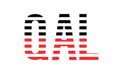 QAL three initial letter iconic line negative space minimal logo design vector template. monogram, abstract, wordmark, business, typography, minimalist, brand, company, flat, modern, unique, simple