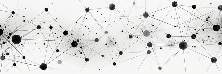 Network connectivity and science in an abstract geometric structure, visualizing the complexity of digital communication