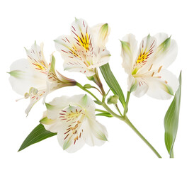 Alstroemeria Flowers isolated on transparent background. PNG file	