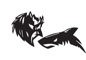 silhouette of a shark