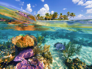 Colorful coral reefs off the coast of Belize, an underwater paradise