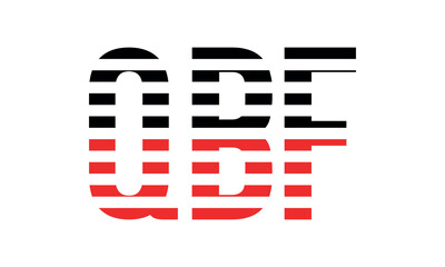 QBF three initial letter iconic line negative space minimal logo design vector template. monogram, abstract, wordmark, business, typography, minimalist, brand, company, flat, modern, unique, simple