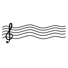 Wavy Lines For Musical Note Staves