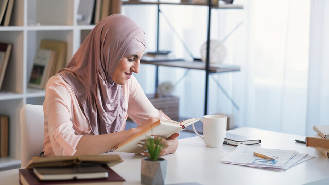 Business studying reading woman course book home