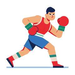 Boxing minimal Vintage color vector illustration