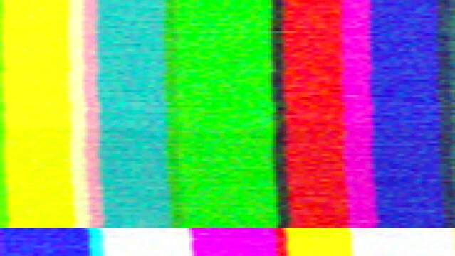 Retro TV Color Bars with analogue VHS distortion
