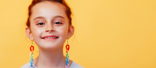Kid fashion glamour child little girl earrings