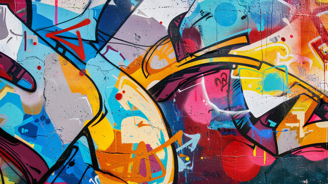 Saturated graffiti art, vibrant and edgy for urban, contemporary projects