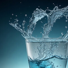 water splash in glass