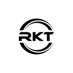 RKT letter logo design with white background in illustrator, vector logo modern alphabet font overlap style. calligraphy designs for logo, Poster, Invitation, etc.