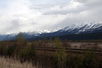 Landscape surrounding the Trans-canadian Highway 1 - near Yoho National Park - British Columbia - Canada