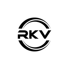 RKV letter logo design with white background in illustrator, vector logo modern alphabet font overlap style. calligraphy designs for logo, Poster, Invitation, etc.