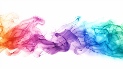 Colorful abstract smoke on white background - 750074907