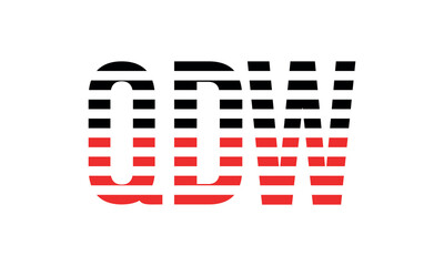 QDW three initial letter iconic line negative space minimal logo design vector template. monogram, abstract, wordmark, business, typography, minimalist, brand, company, flat, modern, unique, simple