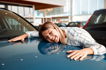 Car showroom. Buying, renting a car.