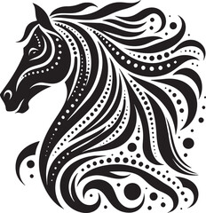 Elegant Dotwork Tribal Horse