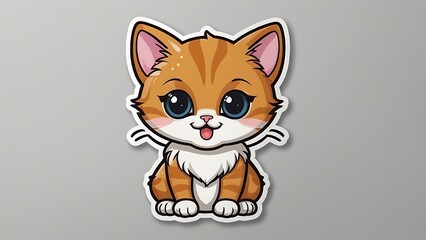 Obraz premium Beautiful baby cat with captivating eyes, isolated portrait of a cute kitten on background
