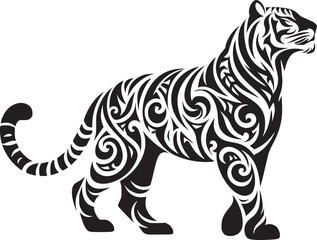 Tribal Tiger Silhouette