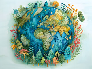 Captivating Earth: Inspiring illustrations of our planet's beauty and sustainability.