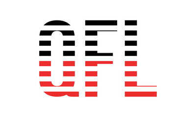 QFL three initial letter iconic line negative space minimal logo design vector template. monogram, abstract, wordmark, business, typography, minimalist, brand, company, flat, modern, unique, simple